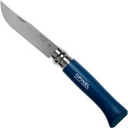 Opinel Taschenmesser No. 08RV dunkelblau, rostfreier Stahl, Klingenlänge 8,5 cm