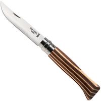 Afbeelding voor Opinel No. 08, 002388, Satin Stainless Steel, Brown Laminated Birch zakmes