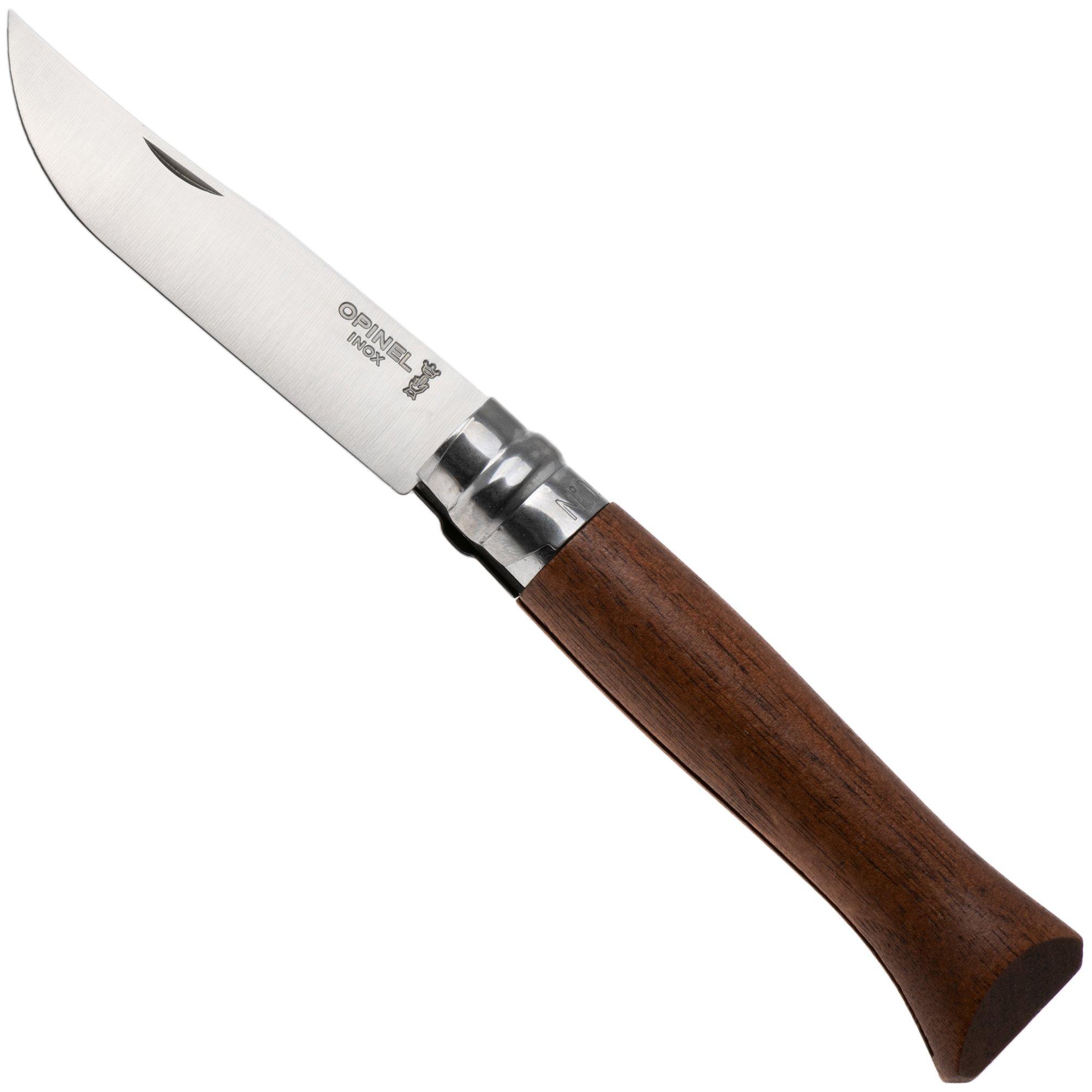Opinel No. 09, 002425, Satin Stainless Steel, Walnut Wood, Taschenmesser