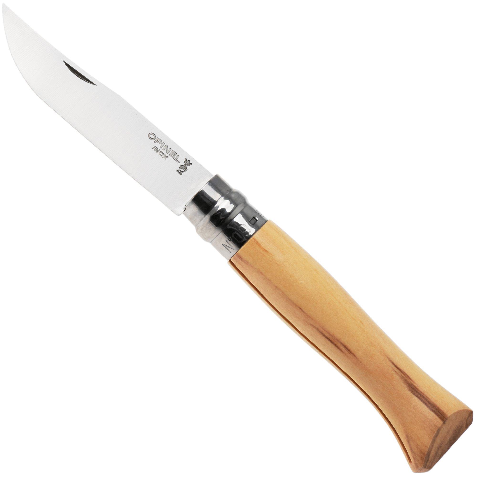 Opinel No. 09, 002426, Satin Stainless Steel, Olive Wood, Taschenmesser