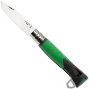 Opinel No. 12 Explore 002489 Green, Bushcraft-Taschenmesser mit Zeckenzange