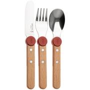 Afbeelding voor Opinel Le Petit Gourmet 3256 Coral Red, 3-delige kinderbestekset