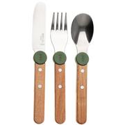 Afbeelding voor Opinel Le Petit Gourmet 3258 Olive Green, 3-delige kinderbestekset