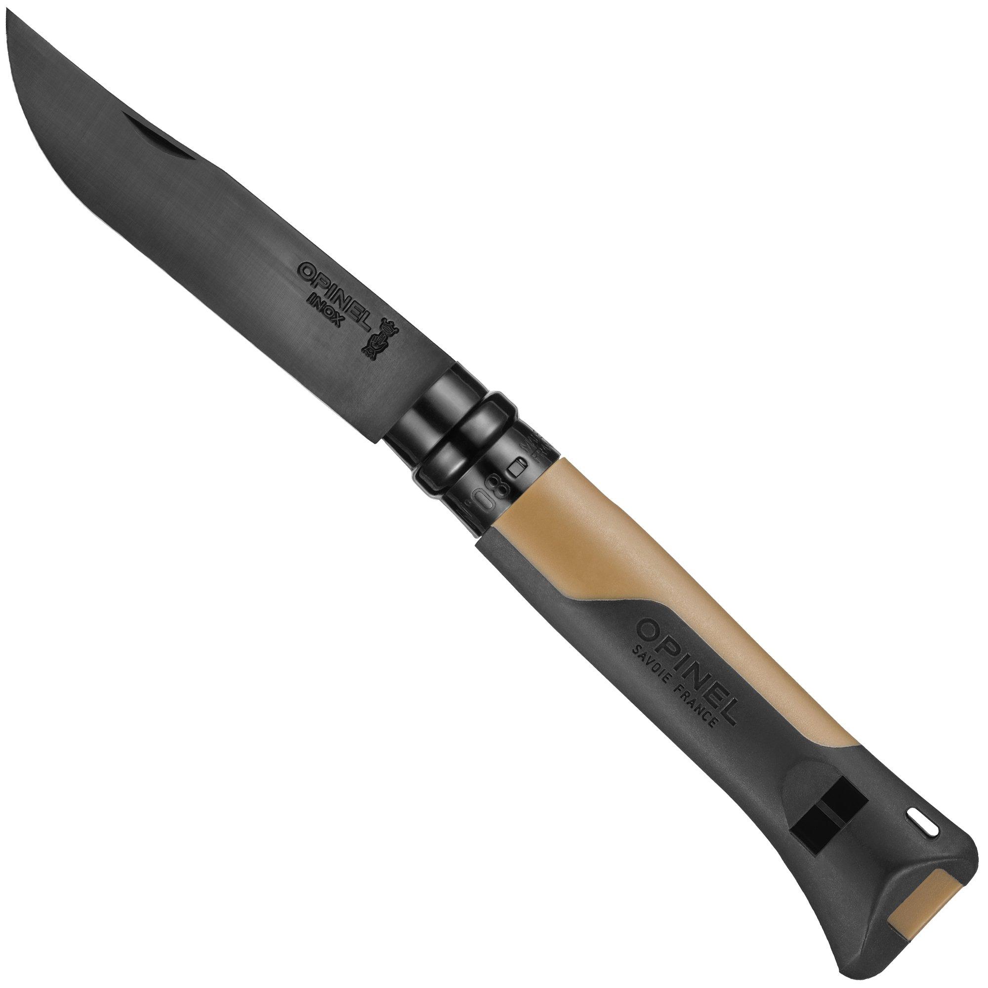 Opinel No. 08 Horizon 3303, Made For The Elements, Black PVD Stainless Steel, Mustard / Black Polyamide pocket knife