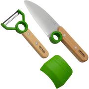 Opinel Le Petit Chef 002577 kitchen knife set, green