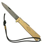 Otter Mercator 10-726 RG D Large Brass Damask Leather Strap, pocket knife