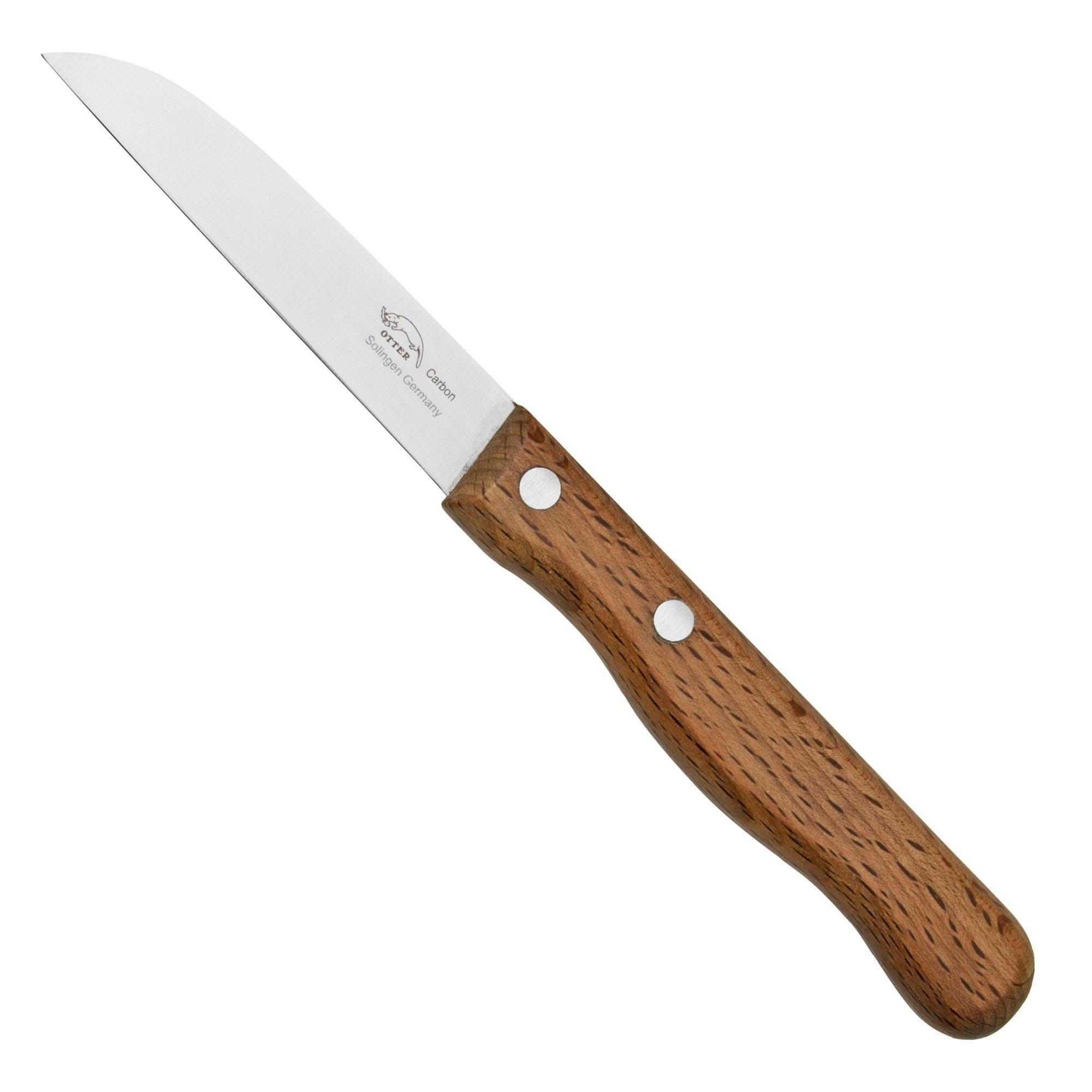 Otter Paring Knife 1020 Straight Carbon Beech, Schälmesser