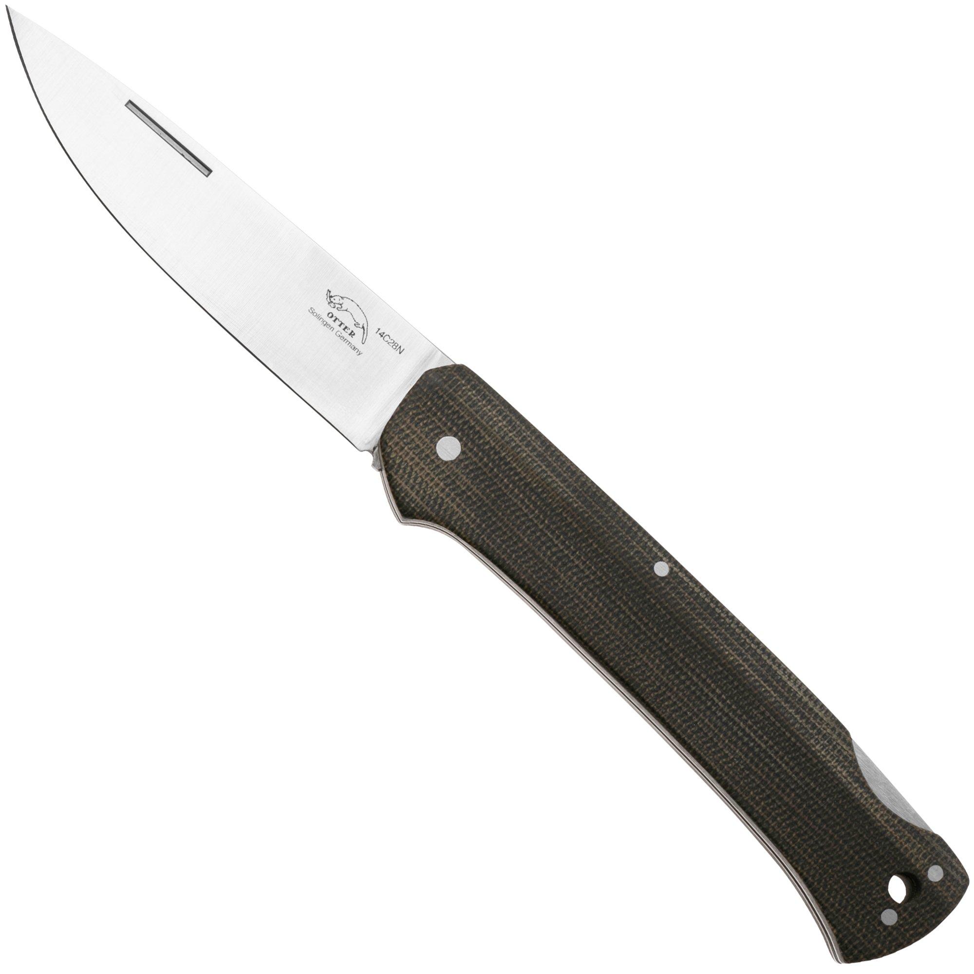 Otter FINN 155 MI GR, 14C28N, Micarta grün, Taschenmesser