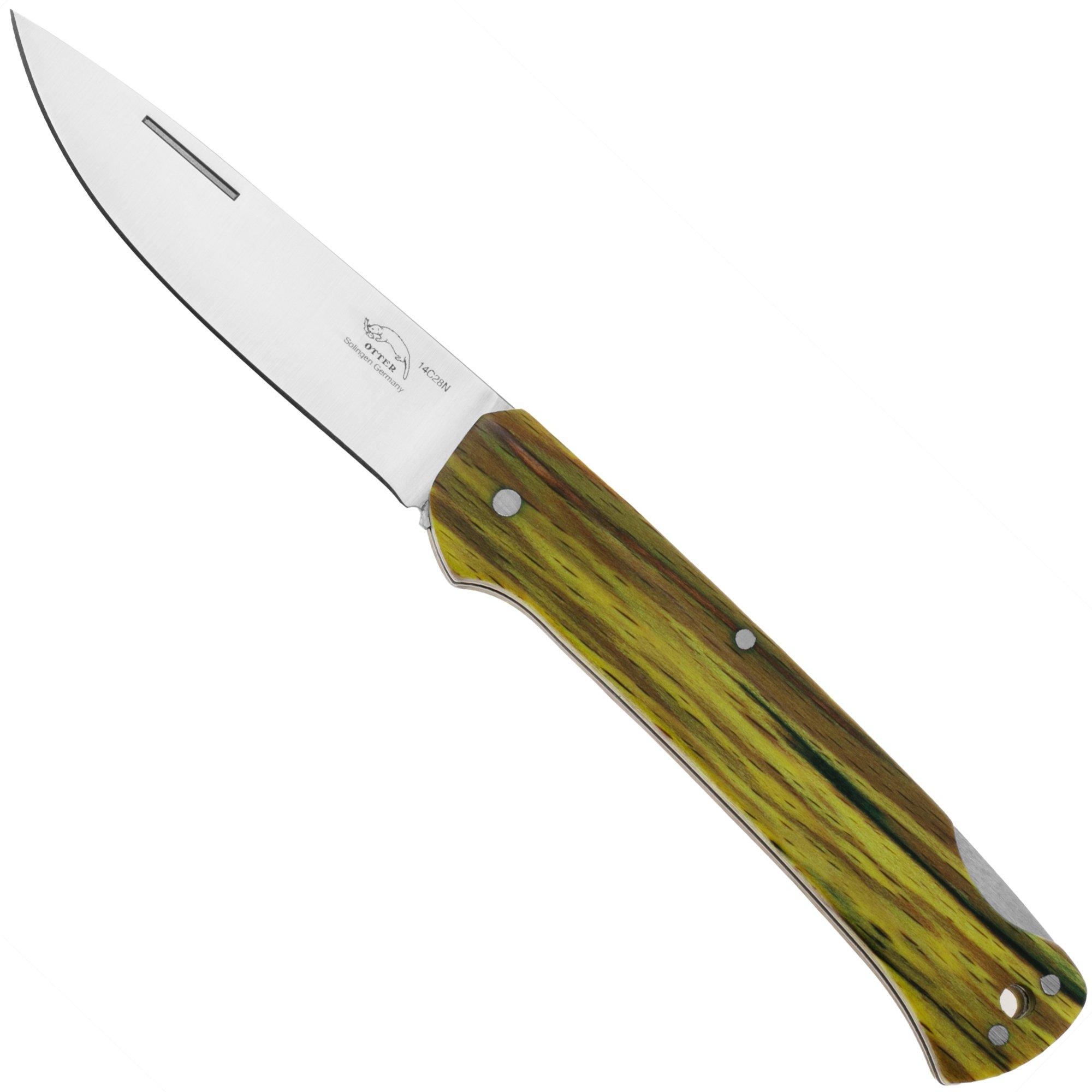 Otter FINN 155 STAB GR, 14C28N, Stabilised Wood, Taschenmesser
