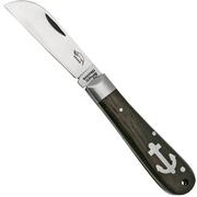 Otter Anchor Knife 171 RML Small Stainless, Smoked Oak, Stainless Anchor, couteau de poche