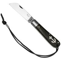 Image pour Otter Anchor Knife 172 LB Large Carbon, Smoked Oak, Stainless Anchor, Leather Strap, couteau de poche