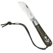 Otter Ankermesser 172 R LB Large Stainless, Smoked Oak, Stainless Anchor, Leather Strap, Taschenmesser