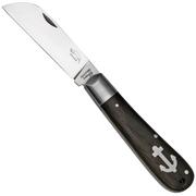 Otter Anchor Knife 172 R.m.L Large Stainless, Smoked Oak, Stainless Anchor, navalha