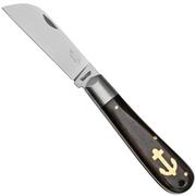 Otter Anchor Knife 173 m.L. Large Carbon, Grenadilla, Brass Anchor, navaja