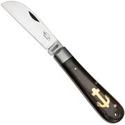 Otter Anchor Knife 174 m.L. Small Carbon, Grenadilla, Brass Anchor, coltello da tasca