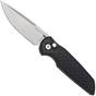 Image for Pro-Tech TR-3 Integrity 2025-SHOT-INT1, Stonewashed S35VN, Reptile Black Aluminum, Gold Lip Pearl Button, pocket knife
