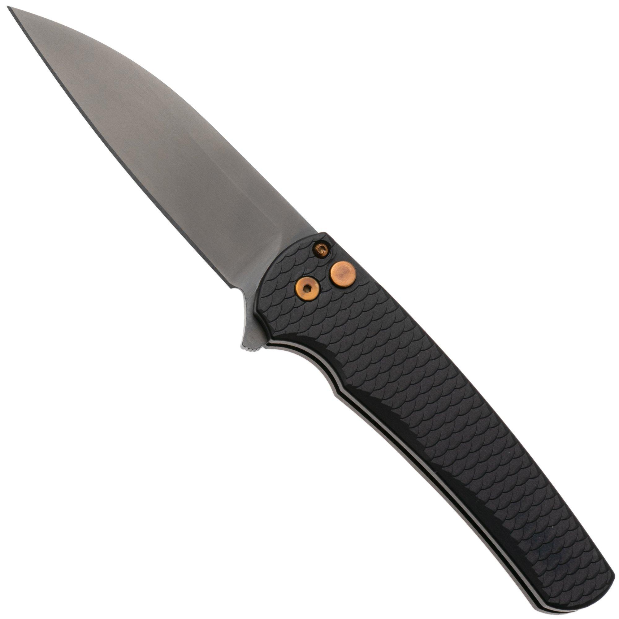 Pro-Tech Malibu 5336-LTD-SG-RGH, Limited Edition, Smoky Grey DLC CPM MagnaCut Wharncliffe, Dragon Scale Aluminum, Rose Gold Hardware zakmes