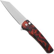 Afbeelding voor Pro-Tech Malibu 5401-DF Stonewashed MagnaCut Reverse Tanto, Custom Del Fuego Anodised Aluminum, Satin Hardware, zakmes
