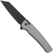 Afbeelding voor Pro-Tech Malibu 5403-GREY Black DLC MagnaCut Reverse Tanto, Brushed Grey Aluminium, Black Hardware, zakmes