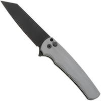 Afbeelding voor Pro-Tech Malibu 5403-GREY Black DLC MagnaCut Reverse Tanto, Brushed Grey Aluminium, Black Hardware, zakmes