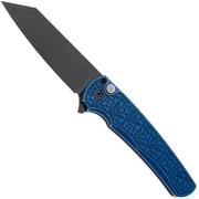 Pro-Tech Malibu 5406-BW-BL-NEXUS, DLC CPM MagnaCut, Reverse Tanto, Battleworn Blue Aluminum coltello da tasca