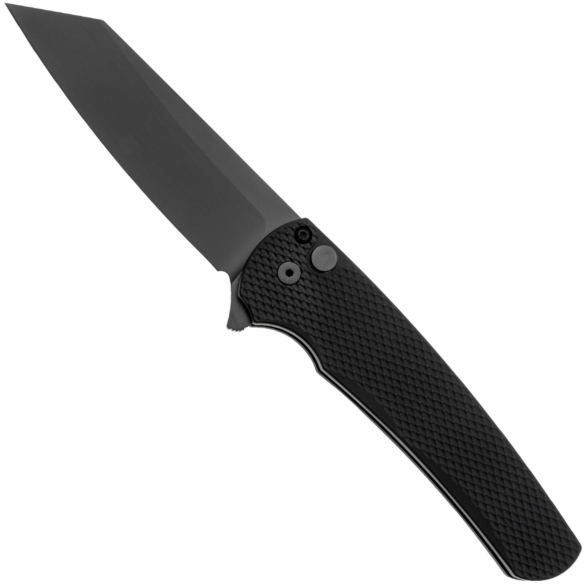 Nóż składany Pro-Tech Malibu 5406 Black DLC MagnaCut Reverse Tanto, Textured Black Aluminum