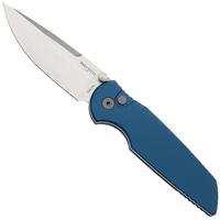Afbeelding voor Pro-Tech TR-3 Integrity INT101-BLUE, Stonewashed S35VN, Solid Blue Manual Aluminum, zakmes