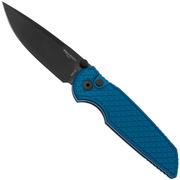 Pro-Tech TR-3 Integrity INT106, DLC Black S35VN, Relic Textured Blue Aluminum, couteau de poche