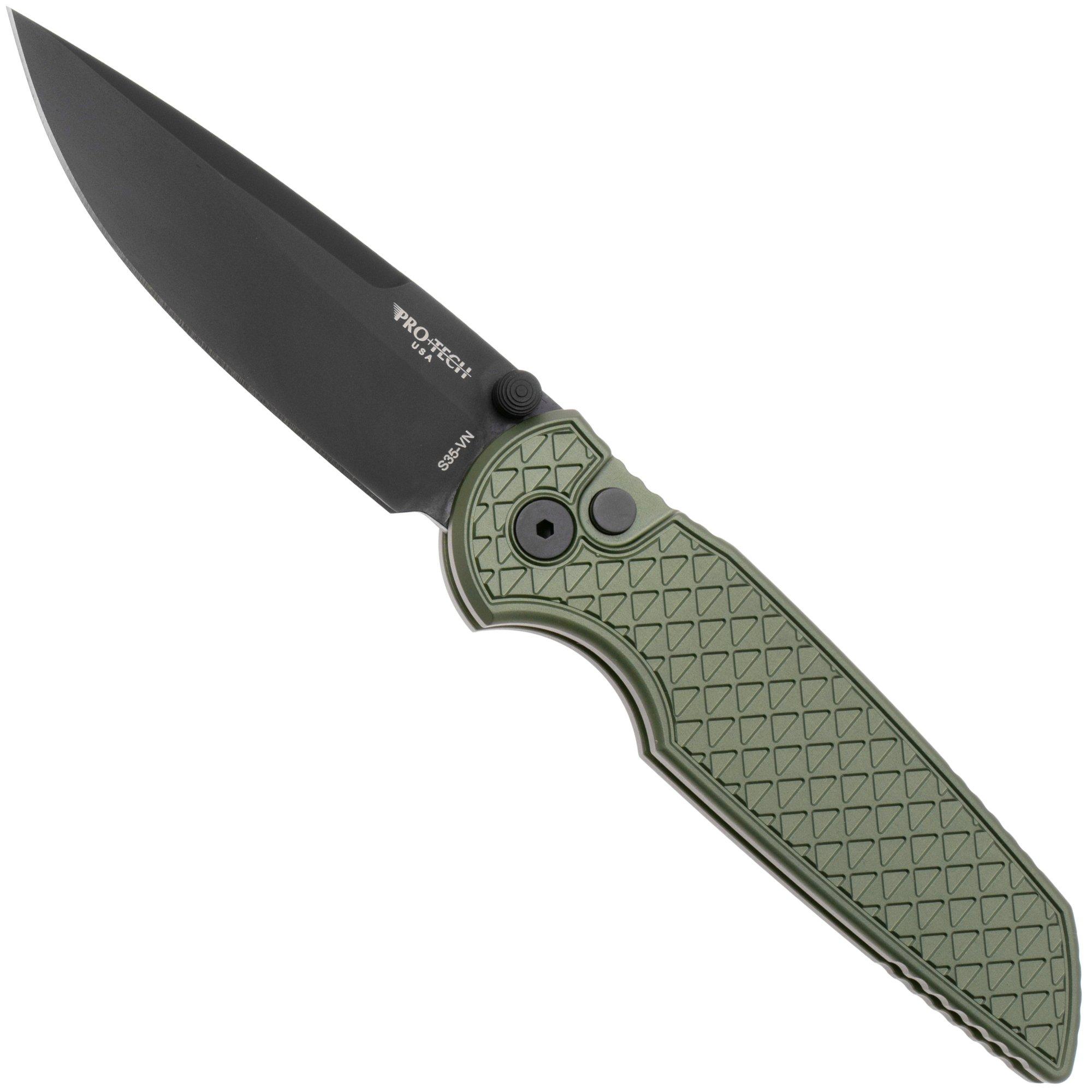 Pro-Tech TR-3 Integrity INT106-Green, DLC S35VN, Green Relic Textured Aluminum, couteau de poche