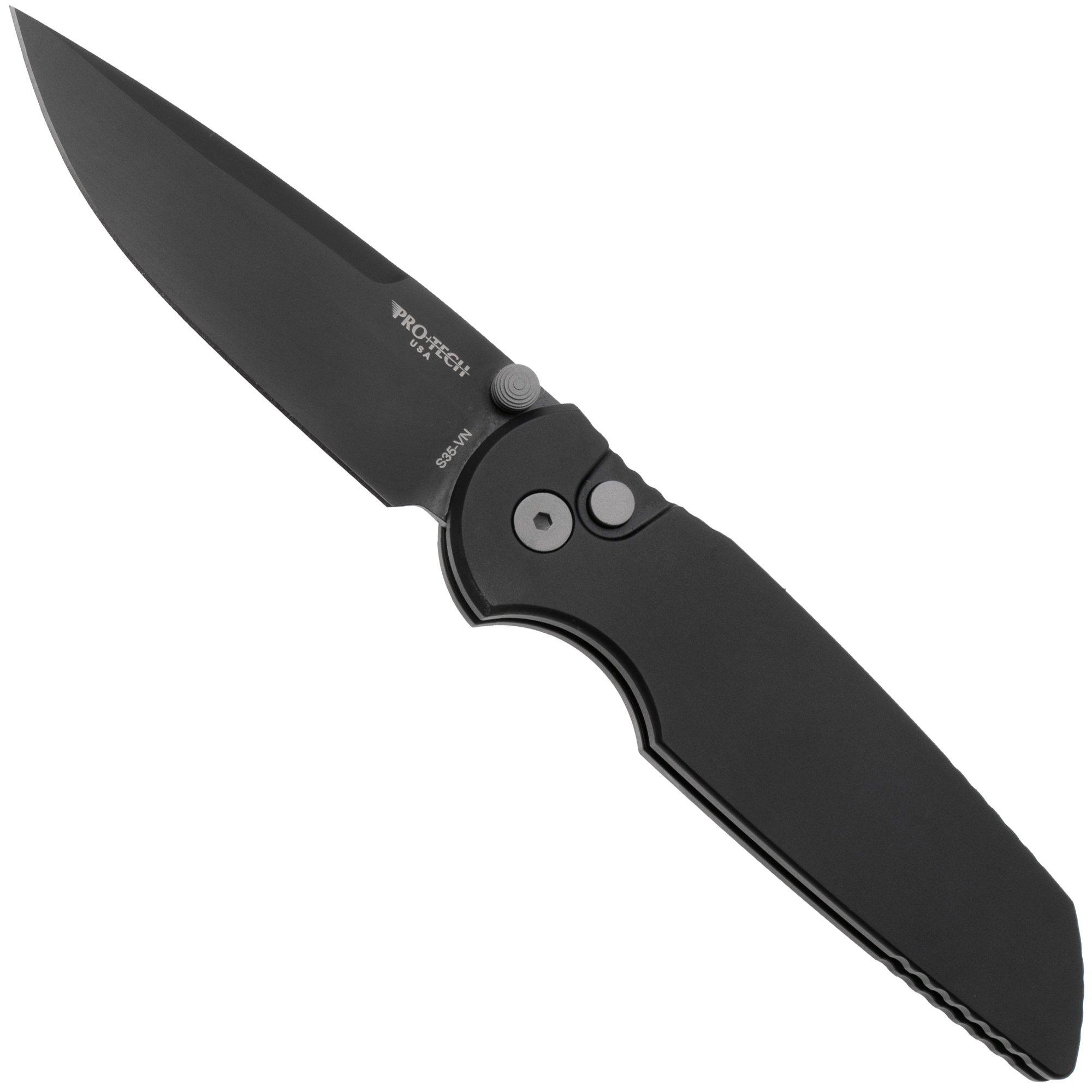 Pro-Tech TR-3 Integrity INT103, Black DLC CPM S35VN, Solid Black Manual Aluminum, Taschenmesser