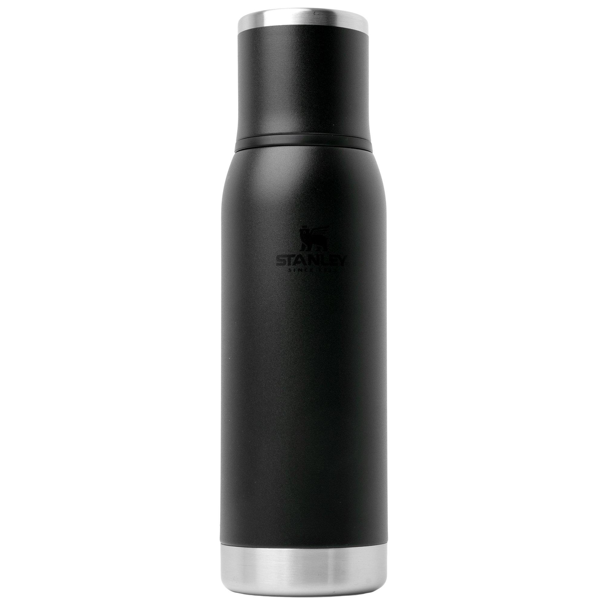 Stanley The Adventure To-Go Bottle 2.0 25oz, Black 10-10818-0055 insulated bottle with pour-through stopper and cup, 750 ml