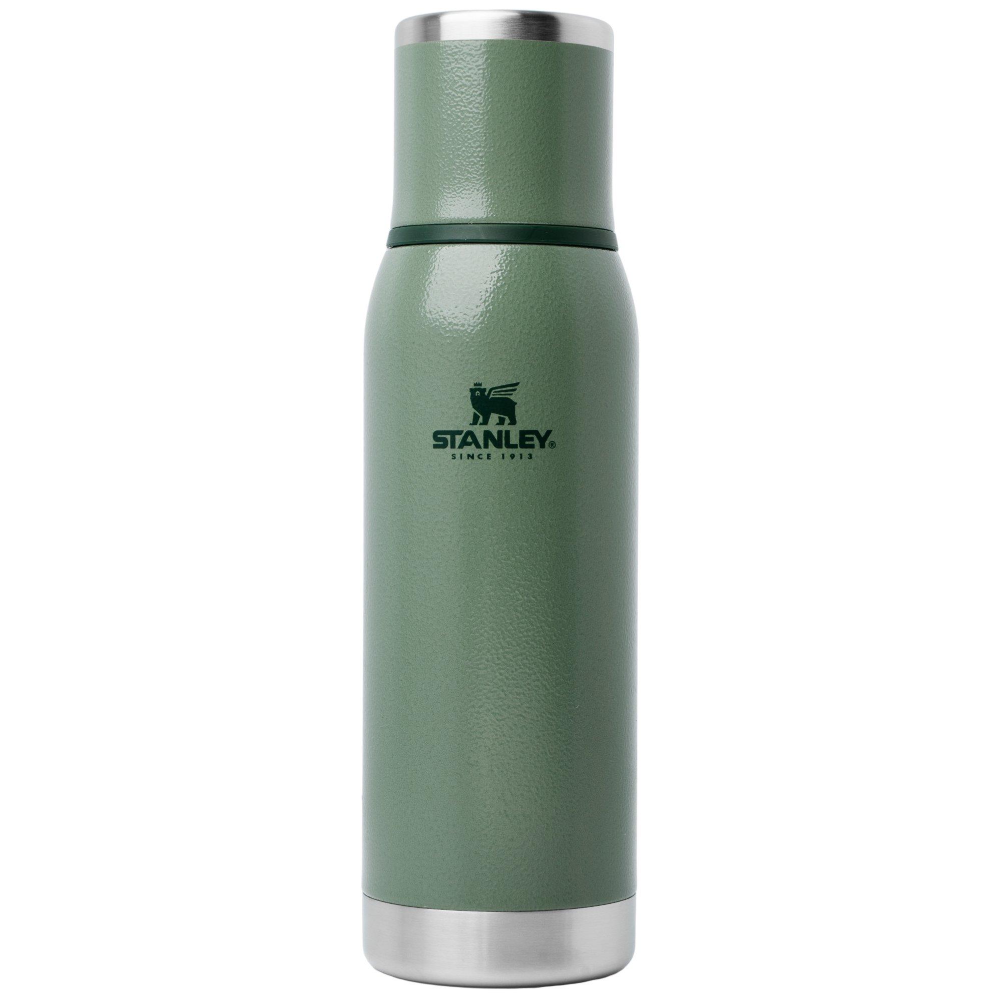 Stanley The Adventure To-Go Bottle 25oz, Hammertone Green 10-10818-052 insulated bottle with pour-through stopper and cup, 750 ml