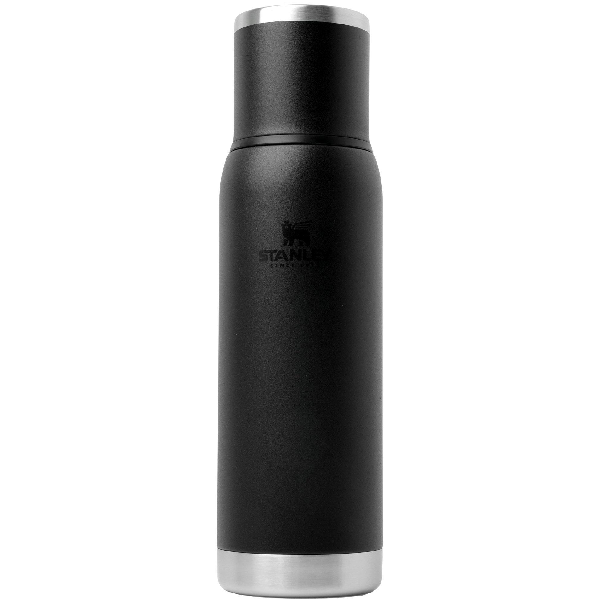 Stanley The Adventure To-Go Bottle 2.0 1.1QT, Black 10-10819-0087 insulated bottle with pour-through stopper and cup, 1L