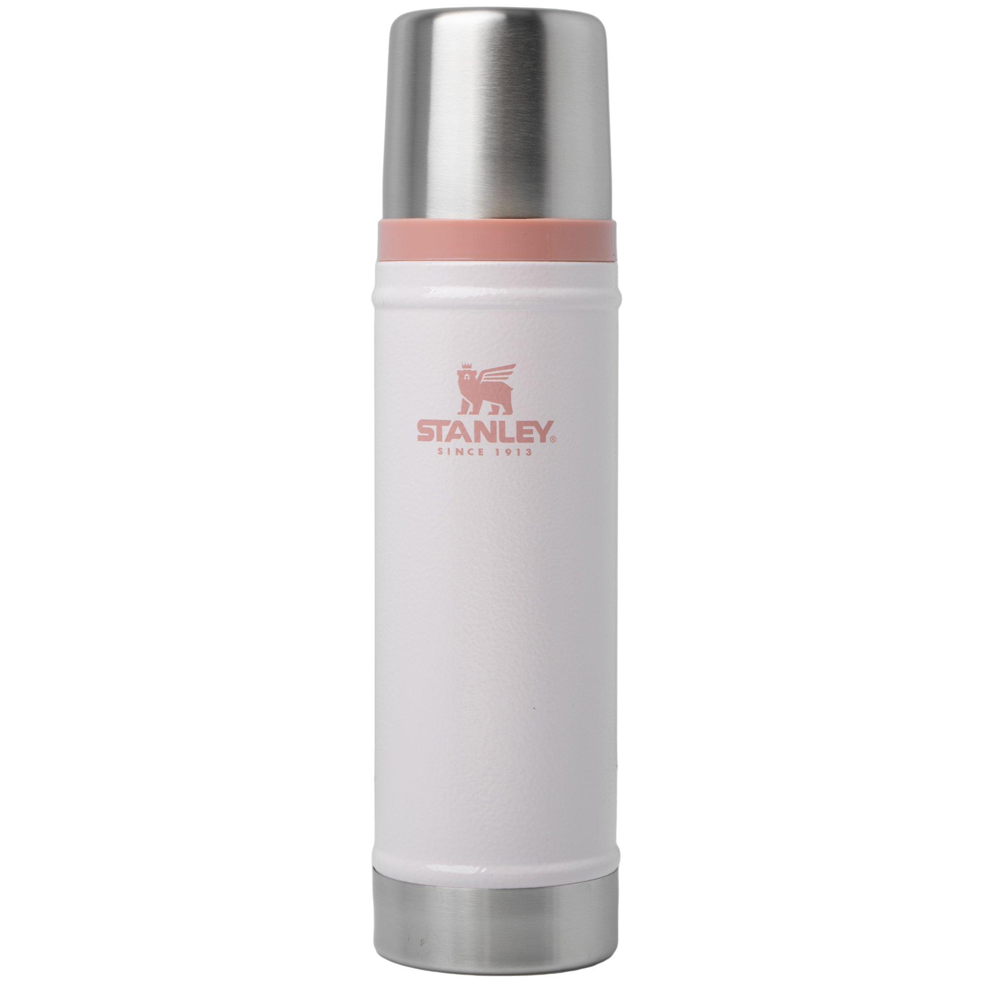 Stanley The Legendary Classic Bottle 20oz, Hammertone Rose Quartz 10-11345-0061 insulated bottle with pour-through stopper and cup, 590 ml