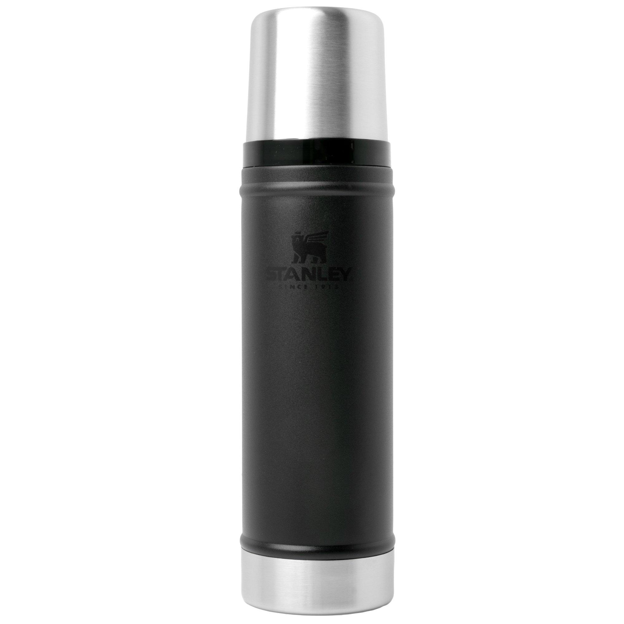 Stanley The Legendary Classic Bottle 2.0 20oz, Black 10-11345-044 insulated bottle with pour-through stopper and cup, 590 ml
