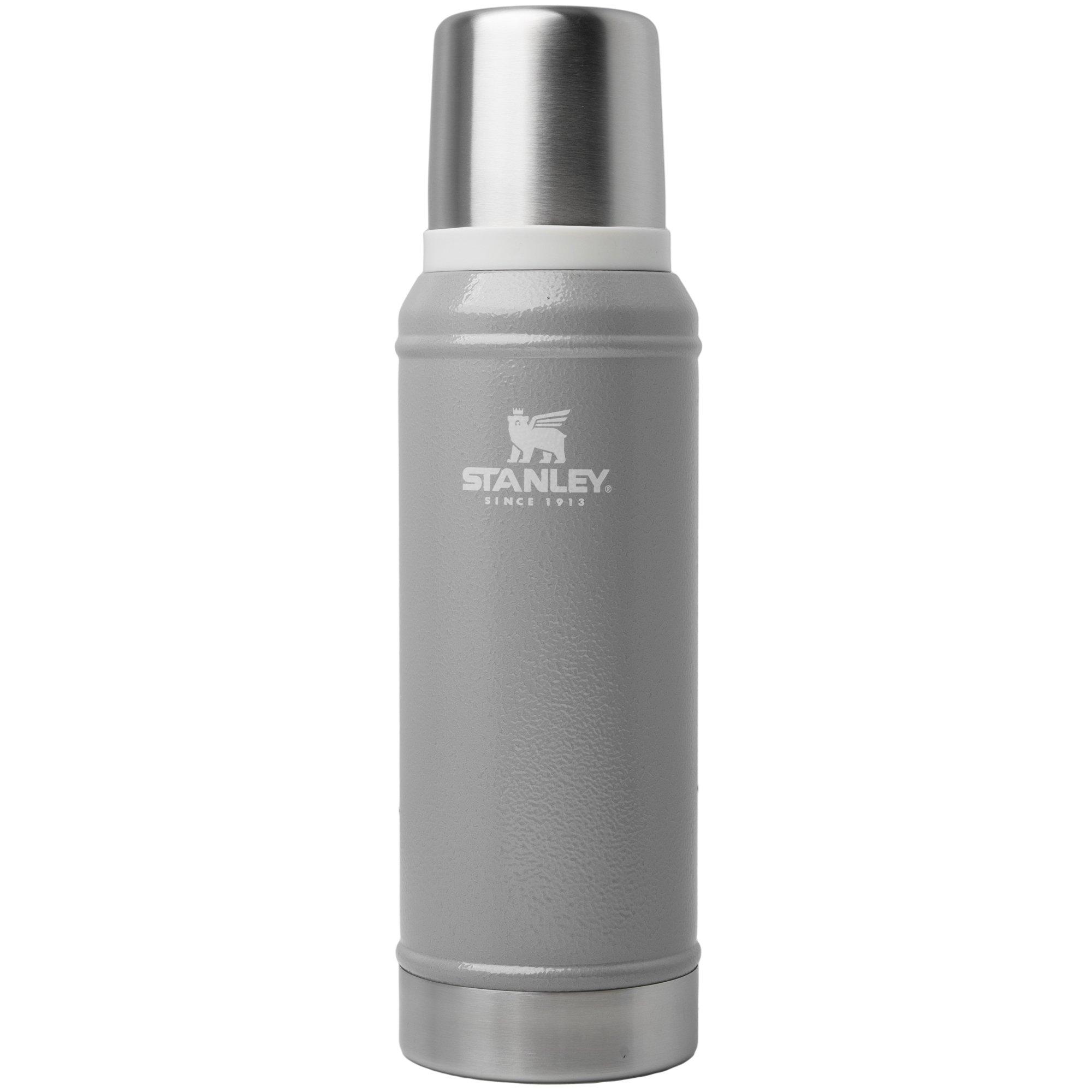 Stanley The Legendary Classic Bottle 1QT, Hammertone Ash 10-11346-0149 insulated bottle with pour-through stopper and cup, 940 ml
