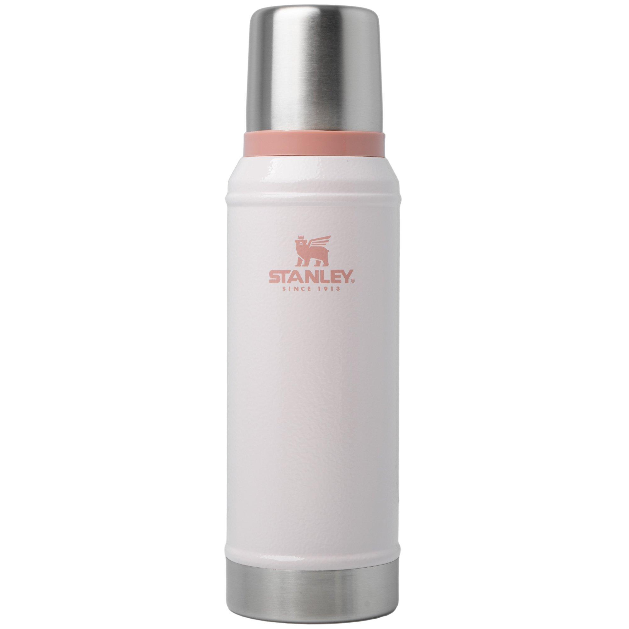 Stanley The Legendary Classic Bottle 1QT, Hammertone Rose Quartz 10-11346-0153 insulated bottle with pour-through stopper and cup, 940 ml