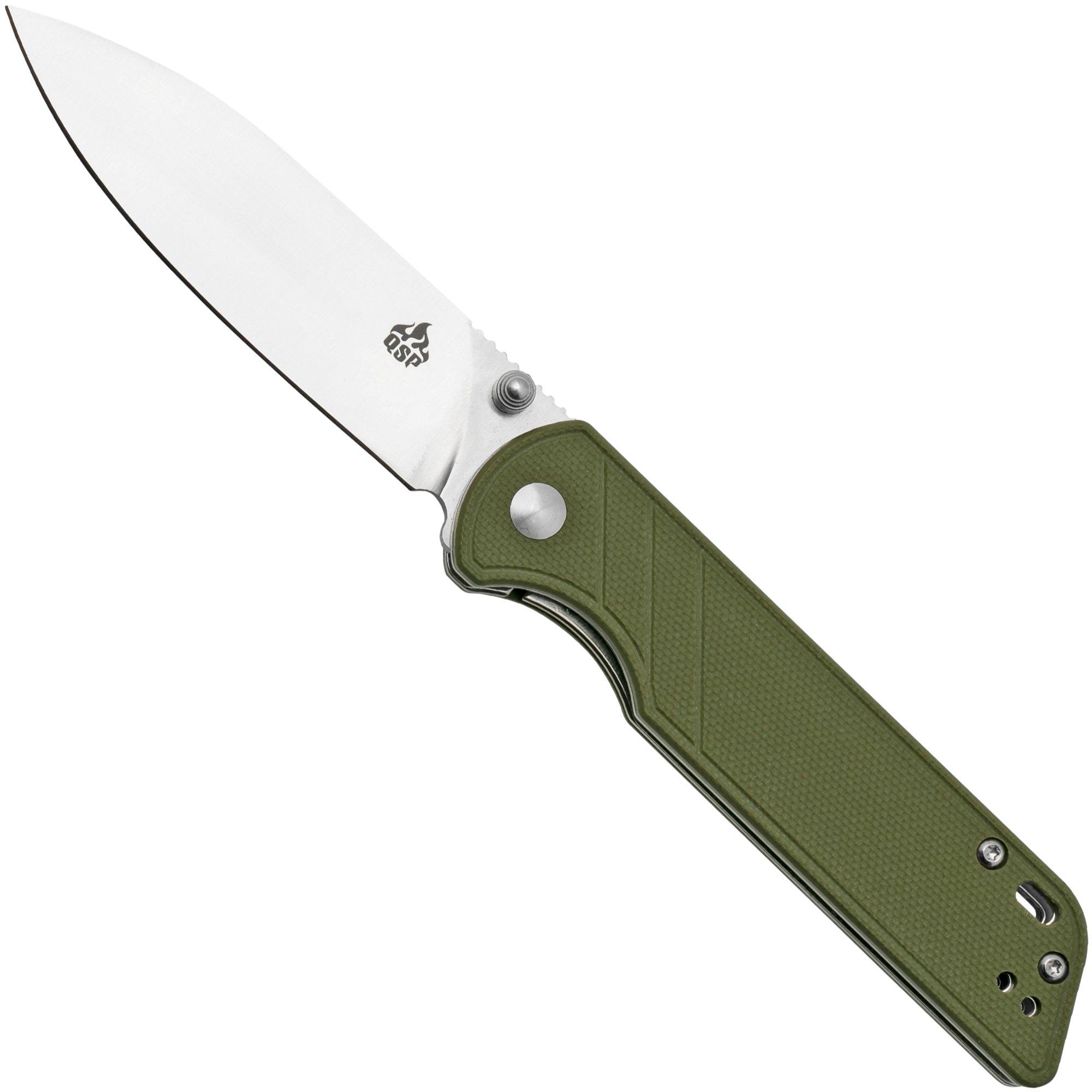 QSP Knife Parrot QS102-B OD Green G10, couteau de poche