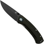 QSP Knife Copperhead QS109-C2, Blackwashed, Brown Micarta, couteau de poche