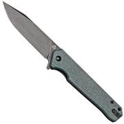 QSP Knife Mamba V2 QS111-H2 Blackwashed, Blue Micarta zakmes