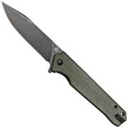 QSP Knife Mamba V2 QS111-I2 Blackwashed, Green Micarta coltello da tasca