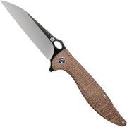 QSP Knife Locust QS117-A Brown Flax Micarta pocket knife