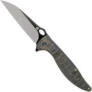 QSP Knife Locust QS117-B Black Flax Micarta Taschenmesser