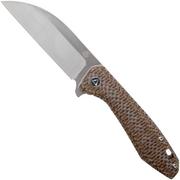 QSP Knife Pelican QS118-A2 Satin, Textured Brown Micarta navalha