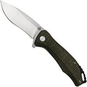 QSP Knife Raven QS122-D1 Rough Brown Micarta, Satin, navaja