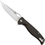 QSP Knife Gavial, QS126-D1 Satin D2, Dark Brown Micarta pocket knife