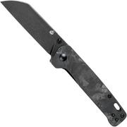 QSP Knife Penguin QS130-U Shredded Carbon fibre G10, Blackwashed, coltello da tasca