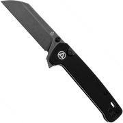QSP Knife Penguin Button Lock QS130BL-A2, Black, Black G10, pocket knife