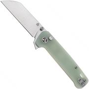 QSP Knife Penguin Button Lock QS130BL-B1 Plain, Jade G10, pocket knife