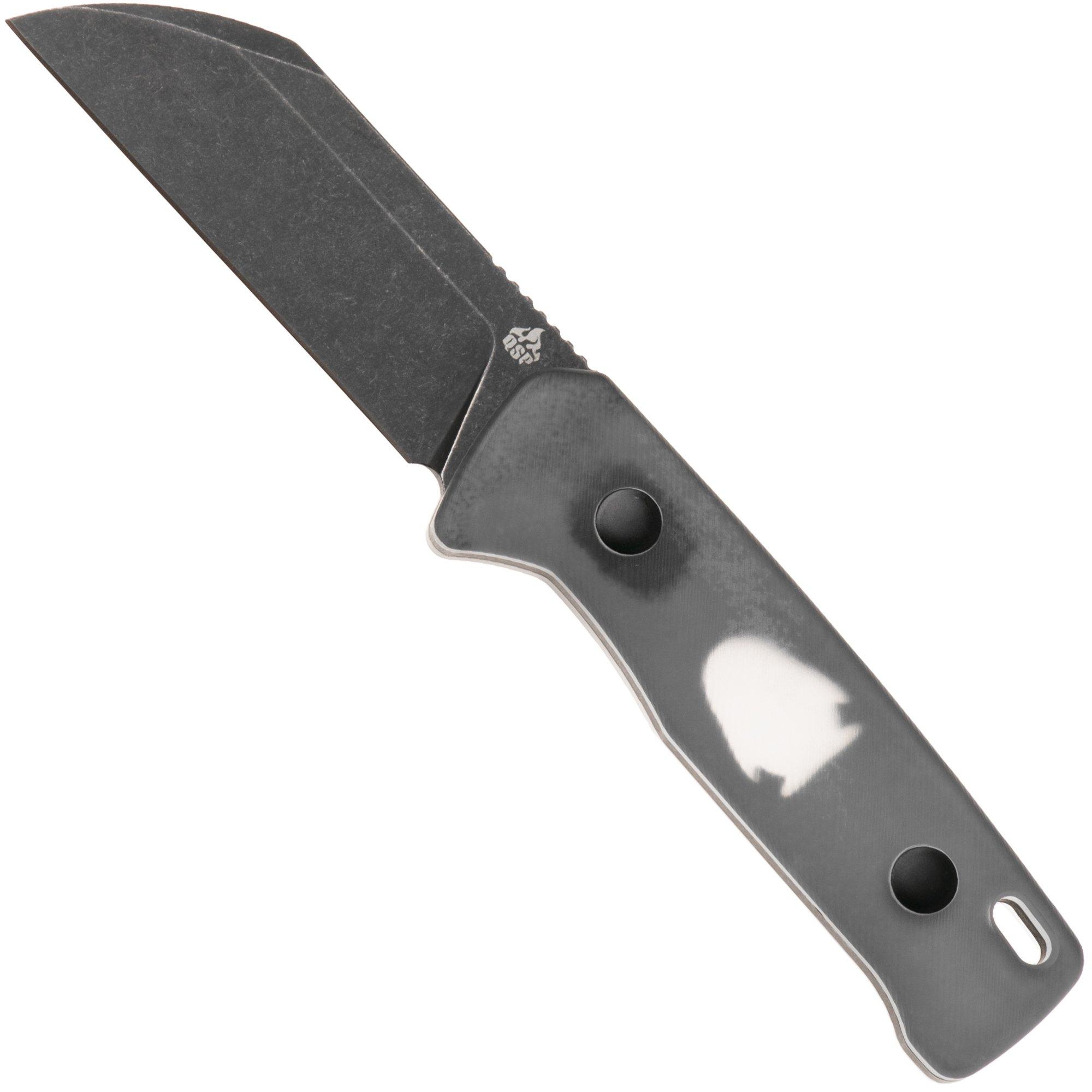 QSP Knife Baby Penguin QS130BP-A2 Blackwashed 14C28N Acrylic, fixed knife
